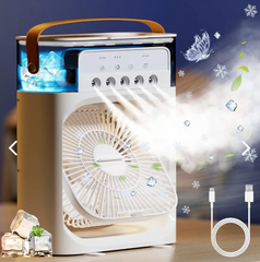 Mini Ventilador Portatil Con Humidificador y Luz